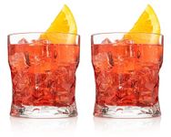 HISTORY COMPANY “Cocktail Americano” Italian Crystal Rocks Glass, 2-Piece Set (Gift Box Collection)