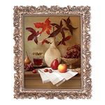 Simon's Shop 8x10 Picture Frame Wall and Tabletop Photo Frames with Rose Flower and Buds Carvings (Copper)