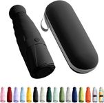 KEEKOS Umbrella, UV Big Size Umbrella for Sun Protection Rain Windproof Strong large 2 fold for men women kids boys girls Perfect small & stylish Windproof & Compact (Black.) (-Black)