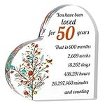 50th Birthday Gifts Acrylic Heart -