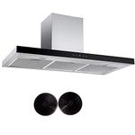 Cookology LINT1001SS Stainless Steel Linear 100cm Chimney Cooker Hood & Filters