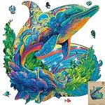 MYS Aurora Wooden Puzzles, Dolphin Jigsaw Puzzles 900 Pieces, Unique Shaped Wooden Puzzles for Adults and Kids, Family Game 23.3x22.5 Inch