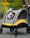 BingoPaw Extra Large Dog Buggy, Portable Dog Stroller 4 Wheels for Large Dogs Pet Cat Travel Carriage Stroller Breathable Carrier Upload to 55KG