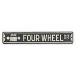 Jeep Four Wheel Drive Street Sign - Jeep Metal Street Sign for Garage, Man Cave or Shop