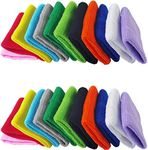 NSBELL 24PCS Colorful Sports Wristbands Cotton Sweatband Wristbands Wrist Sweatbands Wrist Sweat Bands for for Men and Women, Good for Tennis, Basketball, Running, Gym, Working Out (12Pair)