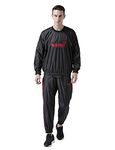 USI UNIVERSAL 415S Men's Black Polyester Sauna Suit For Fitness Weight Loss Exercise Gym Training, Heavy Duty Sauna Sweat Suit Exercise Gym Suit, Heavy Polyester, Hook & Loop Fastening(Size Xl)