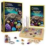 National Geographic Semi-Precious Gemstone Dig Kit Gem Digging Kit For Kids With 15 Semi-Precious Gemstones, Including Amethyst, Garnet, Opal, Blue Topaz, & More, Science Kit (Amazon Exclusive)