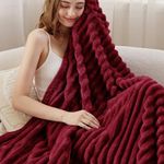 Bedsure Super Soft Burgundy Christmas Red Twin Blanket for Bed - Fuzzy Bed Blankets Fluffy Fleece Blankets for Couch, Sofa, Plush Lightweight Blanket for All Season, 60x80 Inches