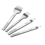 Aiskaer Leather Stitching Punch Diamond Stitching Chisel Set, 4mm White Steel 1/2/4/6 Prong for Leather Craft DIY