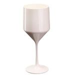 AIOS Set of 6 Large Wine Glasses Made from Unbreakable White Polycarbonate 450ml