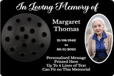 1stclassgifts [Custom] Personalised Metal Grave Stone Marker Headstone Memorial Plaque, In Memory Sign Remembrance Your Photo Vase Flower Holder Grave Pot (UV PRINTED) (Black)