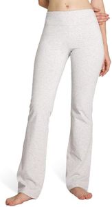 Houmous S-XXXL 29''31''33''35'' Inseam Women's Cotton Bootcut Pants Inner Pocket(Regular-33 Inseam-Light Heather Grey, XX-Large)