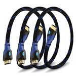 Aurum Ultra Series - High Speed HDMI Cable with Ethernet - 3 Pack (1.5 FT) - Supports 3D & Audio Return Channel - Full HD [Latest Version] - 1.5 Feet