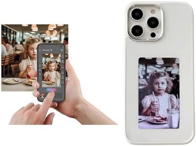 DIY E-Ink Phone Case for iPhone APP Operation Smart Photo Rear Projection Customiza Phone Case Instantly Display Photos On The Ink Screen Back Cover Personalize Phone case (White, iPhone 13/14)