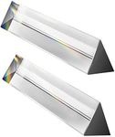 Young4us 2 Pack 6-inch Crystal Optical Glass Triangular Prism for Photography, Kids, Science, Teaching Light Spectrum, Physics and Taking Photos Pictures (Set of 2, 150mm)