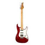 EART Electric Guitar with 6 String Maple Fingerboard Solid Body Right Handed, Stainless Steel Frets, Red