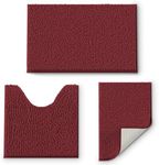 Bathroom Rugs Set 3 Piece Non-Slip Bath Mats,Bathroom Sets Extra Soft and Absorbent Shaggy Rugs, Bathroom Carpet Set, Easy Clean, Machine Wash, Bath Rug Set for Tub, Shower, Bathroom, Burgundy