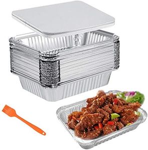 Efanty Bandejas de Aluminio Desechables con Tapa Bandeja de Goteo Barbacoa Parrilla al Aire Libre de Bandejas 30 Piezas 1000ml Perfecto para Hornear Asar Parrilla y Cocinar