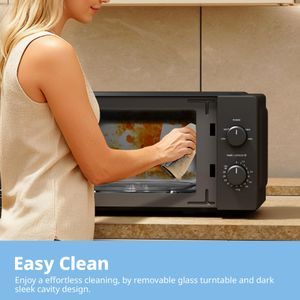 COMFEE' 20L Compact Microwave, 700W Black – Manual, Inverter, Quick Defrost