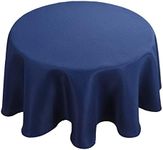 Biscaynebay Printed or Solid Fabric Table Cloths，Oil and Water Resistant Spill Proof Tablecloths for Dining, Kitchen and Parties, Navy, 60" R