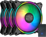Cooler Master MasterFan MF120 Halo ARGB Case Fan - 3 Pack Fan | 1800 RPM PWM Fan | Computer Case Fan | ARGB Lighting Controlled Via Motherboard | Gen 2 Controller Included