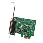 IO Crest DB25 LPT1 PCI-Express 2.0 x1 1-Port Parallel Printer Controller Card with Low Profile Bracket and Asix AX99100 Chipset - Green