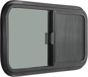 OUTPRIZE 2 Pack Horizontal RV Window, 30" W x 20" H Tinted Sliding RV Window with Net Screen and Trim Ring, Fit for 1" or 1-1/2" Thickness Wall, DOT Approved
