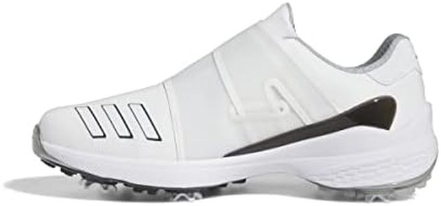 adidas Men's ZG23 BOA Golf Shoes, Footwear White/Core Black/Silver Metallic, 12 Wide