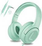 awatrue Kids Headphones for School Toddler Wired with Microphone Plug in Bulk Boys Headset Girls 3+ Year Old Green