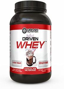 Driven WHEY- Grass Fed Whey Protein Powder: Delicious, Clean Protein Shake- Improve Muscle Recovery with 23 Grams of Protein with Added BCAA and Digestive Enzymes (Chocolate Milkshake, 2 lb)