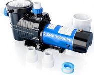 FOTING In/Above Ground Pool Pump, Self Primming Pool Pump 1.5" & 2" NPT Inlet Connectors, 2.5HP 7000GPH Dual Voltage 115/230V