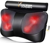 VIKTOR JURGEN Men's and Women's Corded Electric FDA Approved Neck Massage Pillow, Shiatsu Deep Kneading Shoulder Back and Foot Massager with Heat-Relaxation - Gray