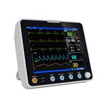 funchic 8 inch 7-Channel ECG/EKG Machine Multi-parameter Monitor Vital Sign Dental Patient Monitor ICU CCU ECG NIBP RESP TEMP SPO2 HR