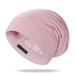 OLESILK Silk Bonnet for Sleeping, 100% Mulberry Hair Bonnet for Curly Hair, No Frizzy Damage Hair, Adjustable for Saty on All Night, Pink