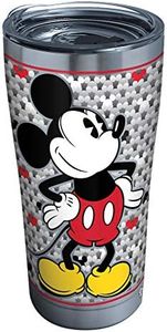 Tervis Disney Mickey Mouse Silver Triple Walled Insulated Tumbler Travel Cup Keeps Drinks Cold & Hot, 20oz Legacy, Stainless Steel