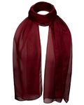 Basic Sense Plain Chiffon Soft Sheer Scarf, Burgundy