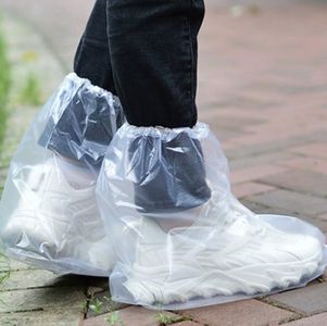 Nenluny 10 Pairs Shoe Covers Boot Covers Plastic Disposable Waterproof Shoe Covers for Men and Women Rain Outdoor Indoors Overshoes (Transparent)