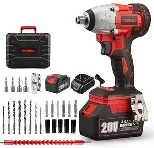 TEENO. 20V Brushless Lithium-Ion Impact Wrench 3.0Ah Batteries, Charger, 3pcs Sockets, 1/2 Inch, 320NM (One Battery)