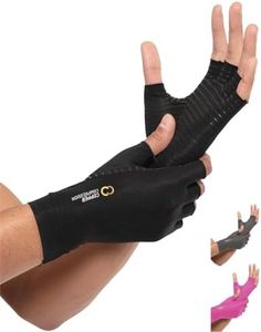 Copper Compression Arthritis Gloves | Fingerless Arthritis Carpal Tunnel Pain Relief Gloves For Men & Women | Hand Support Wrist Brace For Rheumatoid, Tendonitis, Swelling, Crocheting, Typing (S)