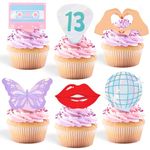 xo, Fetti Era's Party Cupcake Toppers - 24 pcs | Concert Party Cake Decoration, Bachelorette Decor, Birthday Food Supplies, Bridesmaid Cupcake Accessory