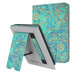 FINTIE Stand Case for 6" Kindle Paperwhite (Fits 10th Generation 2018 and All Paperwhite Generations Prior to 2018) - Premium PU Leather Sleeve Cover with Card Slot and Hand Strap, Shades of Blue