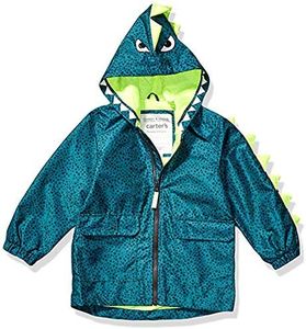 Carter's Boys' Little Critter Rainslicker Lightweight Rain Jacket Raincoat, Green Dinosaur, 5/6