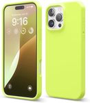 elago Premium Liquid Silicone Case Compatible with iPhone 16 Pro Max Case, Full Body Protective Cover, Shockproof, Slim Phone Case, Anti-Scratch Soft Microfiber Lining, 6.9 inch (Neon Yellow)