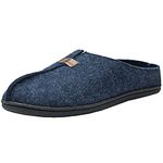 Alpine Swiss Bruce Mens Felt Faux Wool Clog Slippers Comfortable Slip On House Shoes, Navy, 13