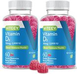 Vitamin D3 Gummies 2000 IU 50mcg Regular Strength VIT D Chewable, Supports Bone Health Support, Joint Muscle Health, Immune Support, for Men Woman & Kids, Berry Flavor, Vegetarian, Pectin Gummy Chews