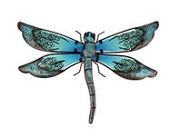 Liffy Metal Dragonfly Wall Decor Glass Outdoor Wall Art Hanging Garden Decorations for Living Room, Bedroom