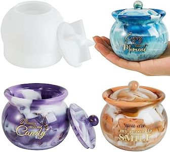 ISSEVE Silicone Jars Molds with Lids for Epoxy Resin Casting, Candy Jewelry Storage Boxes, Home Decoration, DIY Crafts