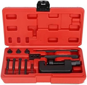 Chain Breaker Tool Kit, 13pc Motorcycle Chain Breaker and Riveting Repair Tool Kit