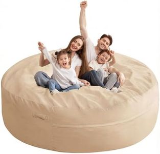 HABUTWAY XX-Large Bean Bag Chair: Giant 7' Memory Foam Furniture Bean Bag Chairs for Adults with Microfiber Cover 7Ft (Khaki)