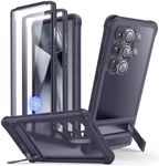 ESR for Samsung Galaxy S24 Ultra Case, S24 Ultra Case with Extra Protective Front Frame, 3 Stand Modes, Exceeds Full-Coverage Military-Grade Protection, Heavy Duty Shock Armor Stand, Frosted Purple